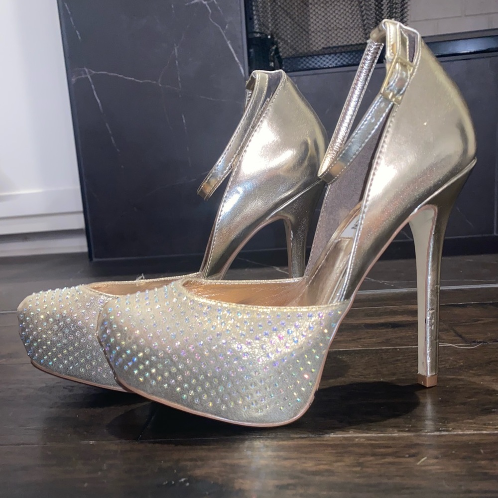 Steve Madden Gold Platform Heels